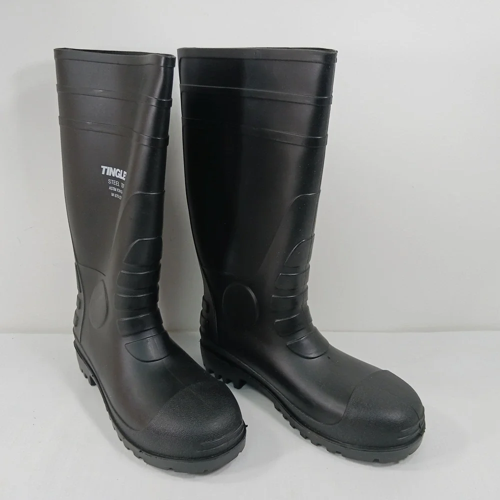 Tingley Mens Steel Toe Work Boots Black Rubber Waterproof ASTM F2413-11 Size 12